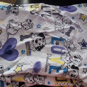 Size 2x Dalmatian Print Scrub Top- White & Purple